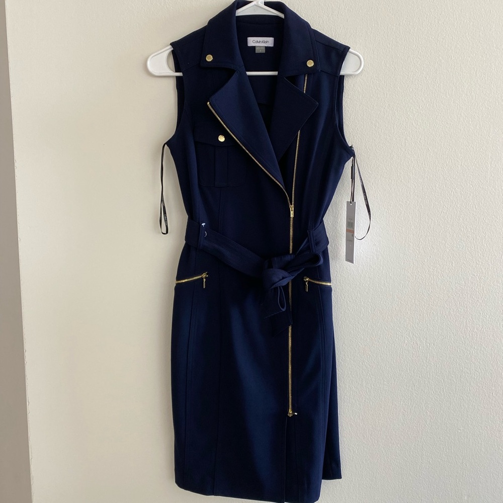 Calvin Klein Moto Sheath Dress
